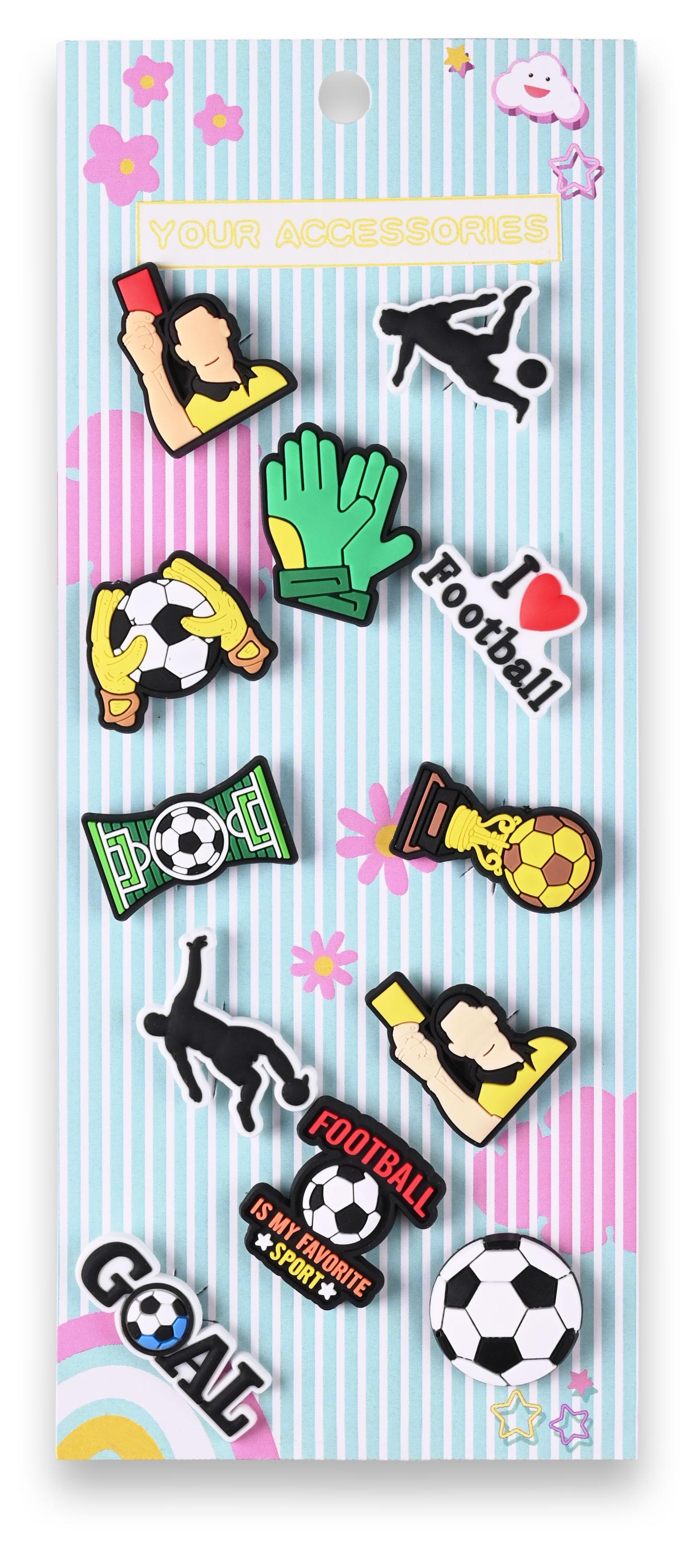 

Джибитсы для сабо I love football наШлёпсы, 12 шт