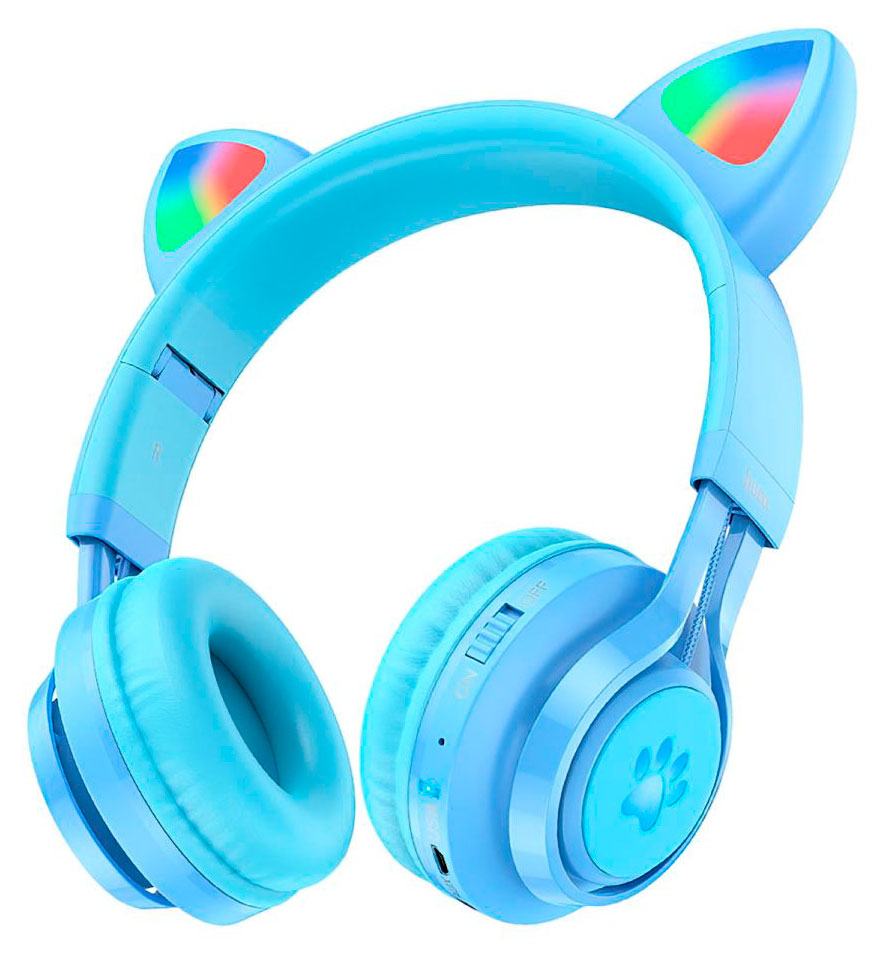 

Наушники беспроводные HOCO Bluetooth гарнитура W39 Cat синяя