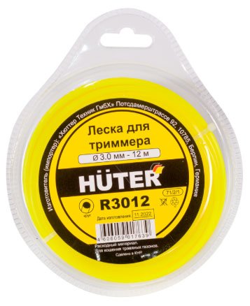 

Леска для триммера Huter R3012 круглое сечение 3 мм, 12 м