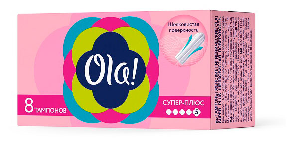 Изображение товара Тампоны женские гигиенические Ola! Super plus шелковистая поверхность, 8 шт