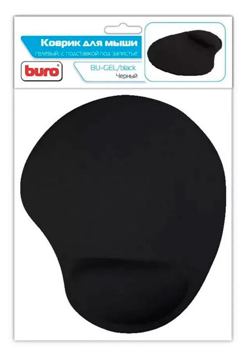 

Коврик для мыши BURO BU-GEL с гелевой подушкой серый, 21х30 см