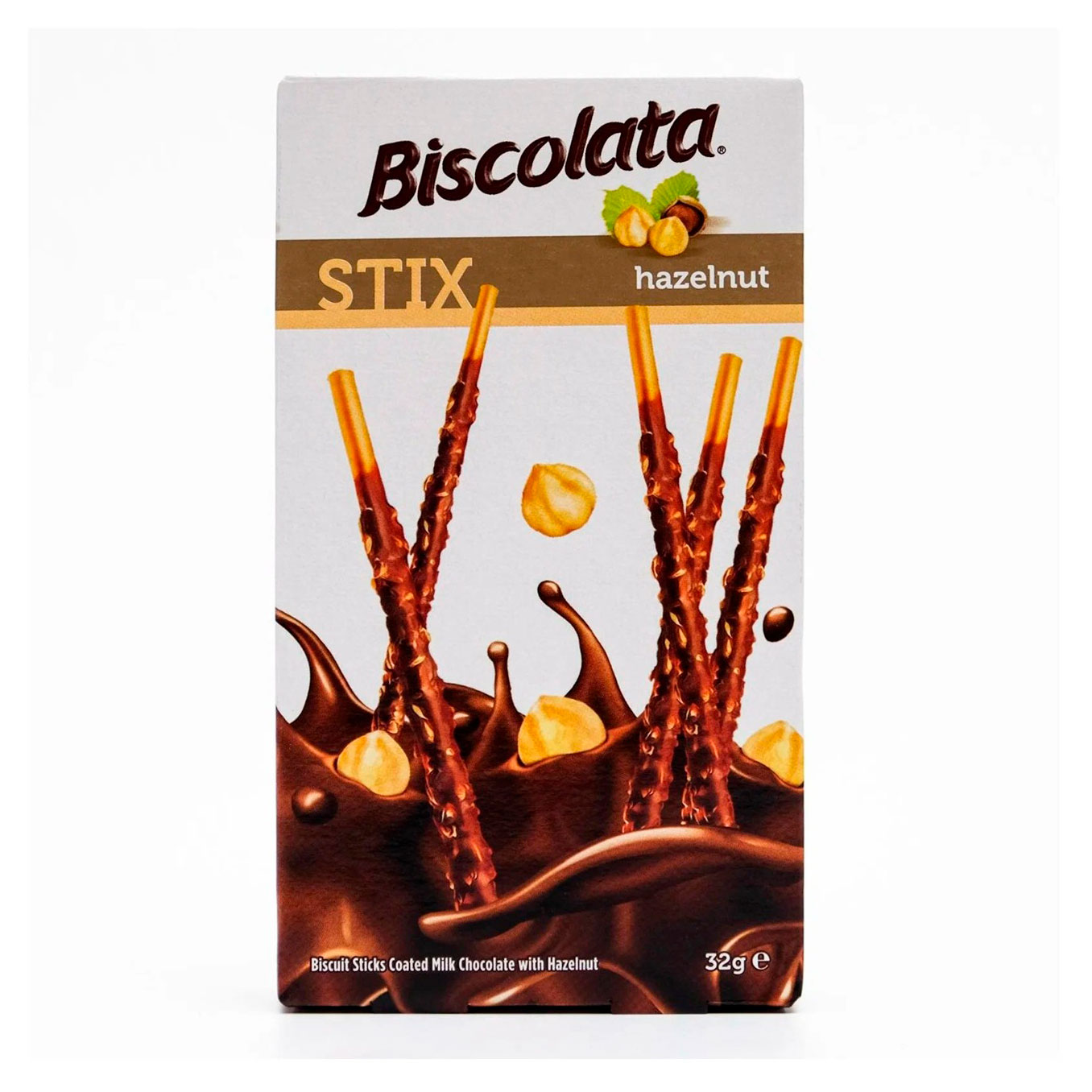 

Палочки бисквитные Biscolata в молочном шоколаде с фундуком, 32 г