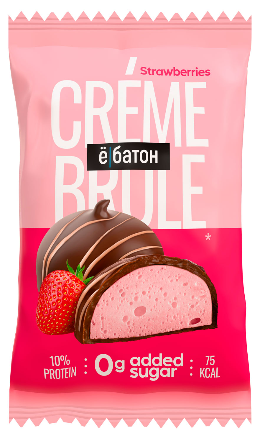 Изображение товара Десерт протеиновый «Ёбатон» Crème Brule клубника, 35 г
