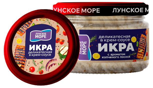 

Икра мойвы деликатесная Лунское море в крем-соусе с ароматом копченого лосося, 170 г