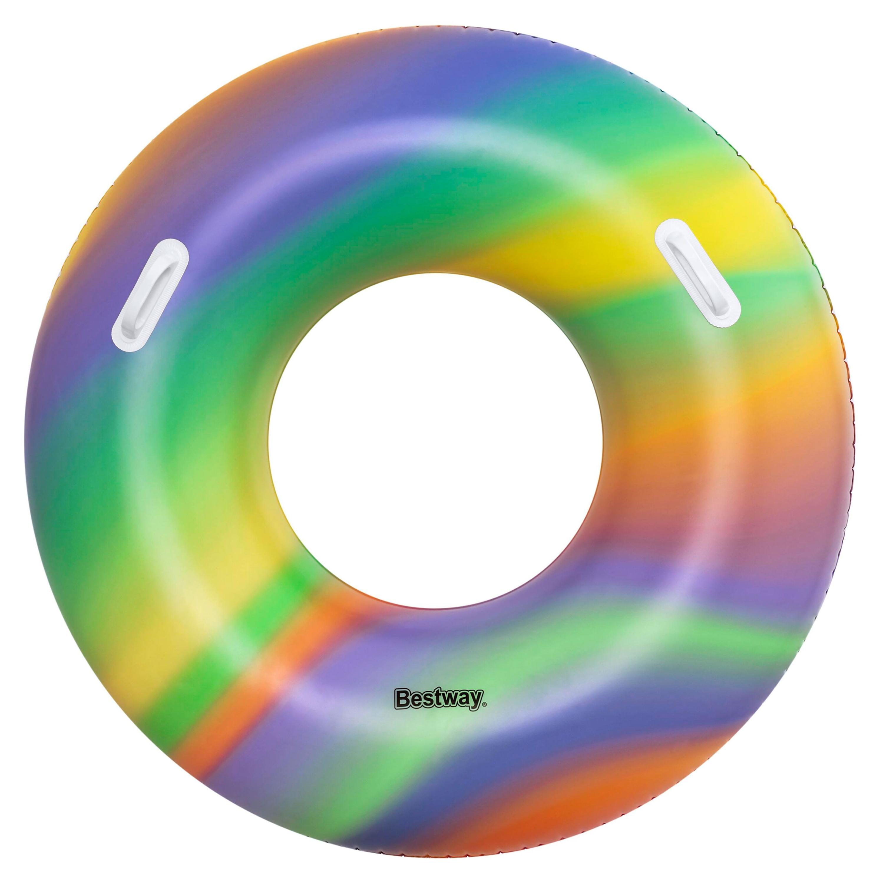 Изображение товара Круг надувной с ручками BESTWAY Радужный Rainbow, 119 см