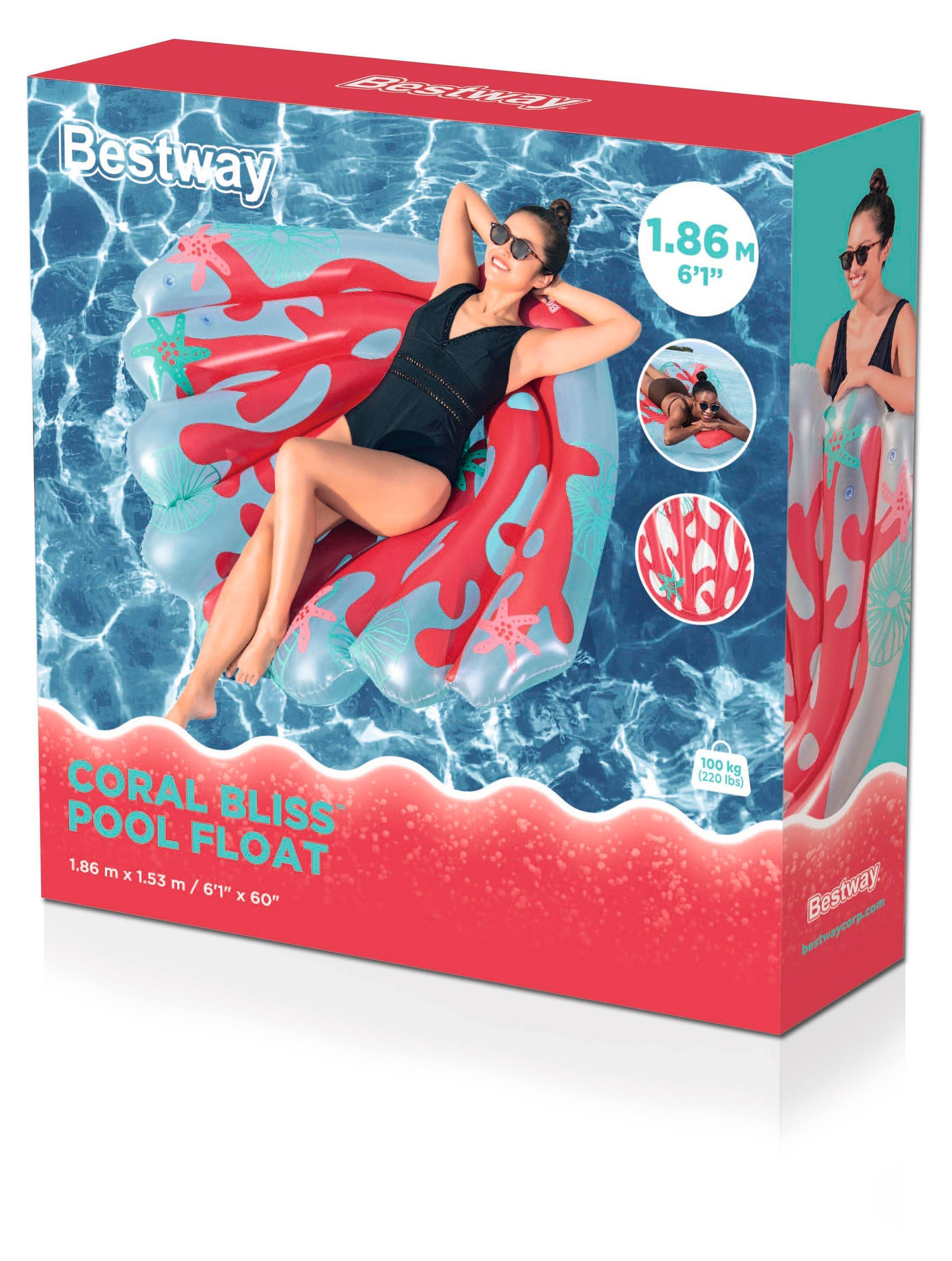 

Матрас надувной BESTWAY Coral Bliss, 186x153 см