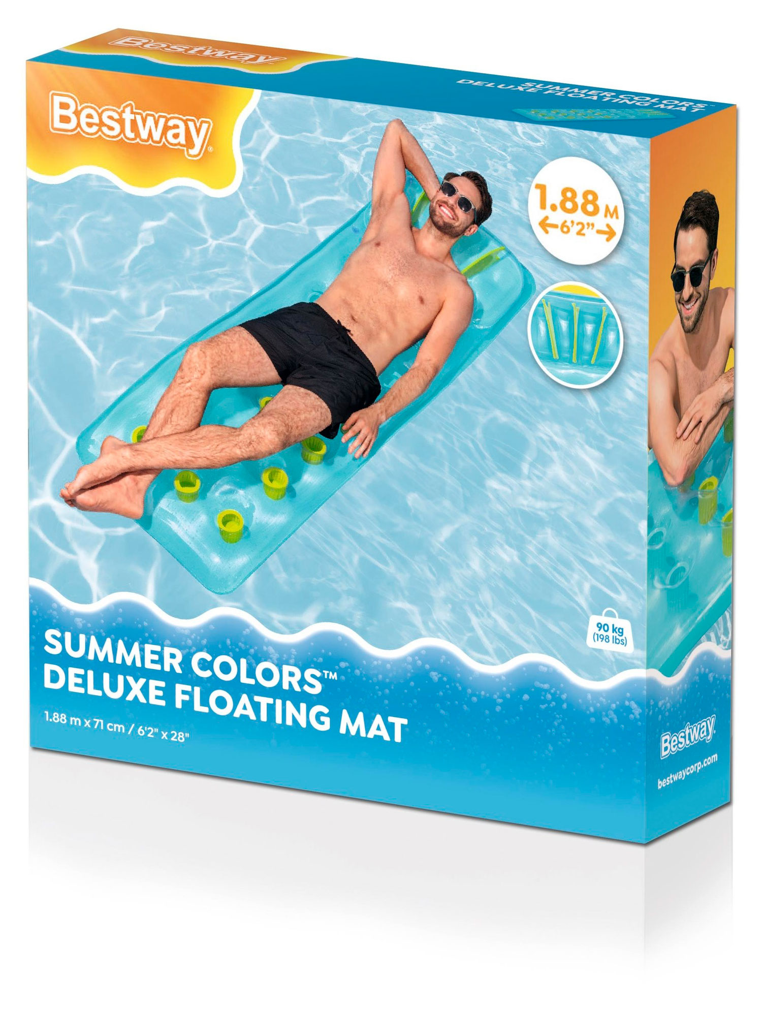 

Матрас надувной BESTWAY Summer Colors Deluxe, 188x71 см в ассортименте