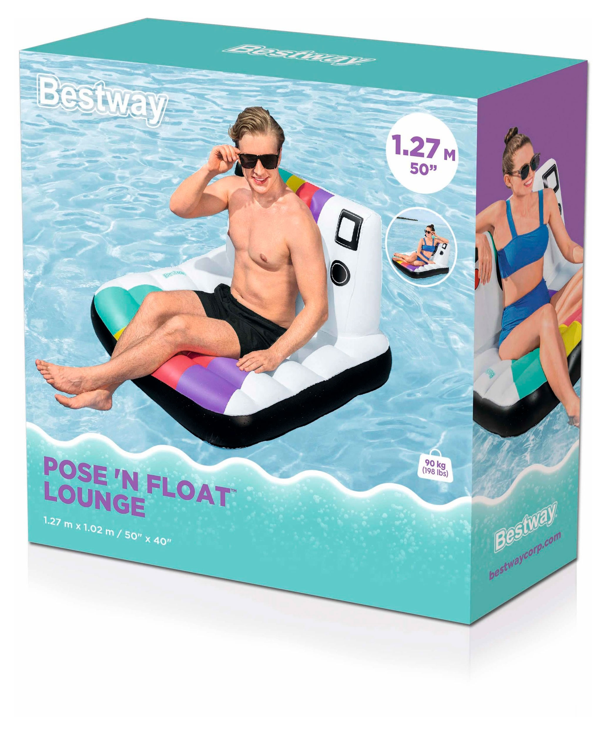 Изображение товара Надувной матрас-лаундж BESTWAY Pose'N 95x95x68,5 см детский цветной дизайн