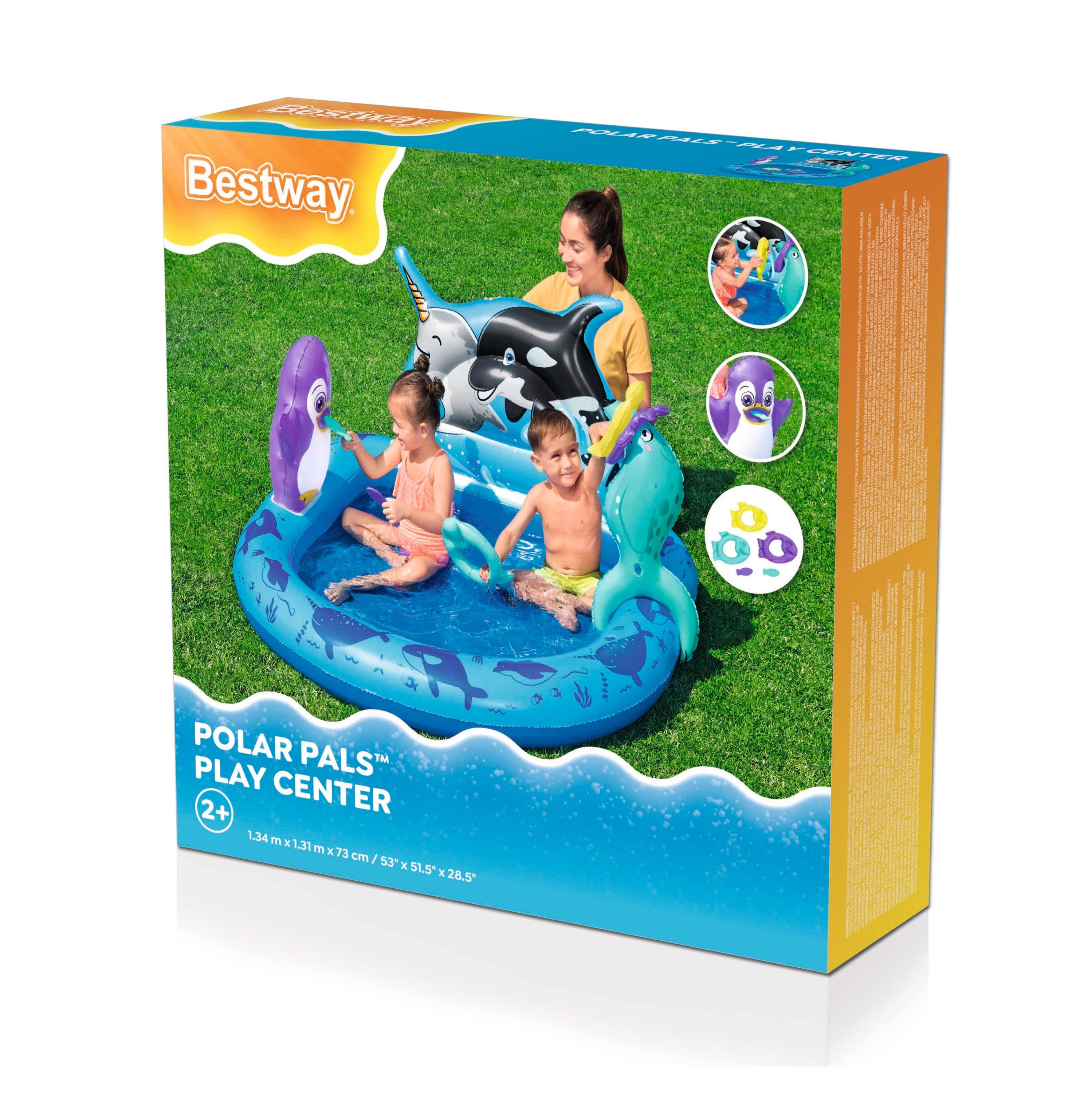 Изображение товара Детский надувной бассейн BESTWAY Polar Pals 134x131x73 см с арктическими игрушками