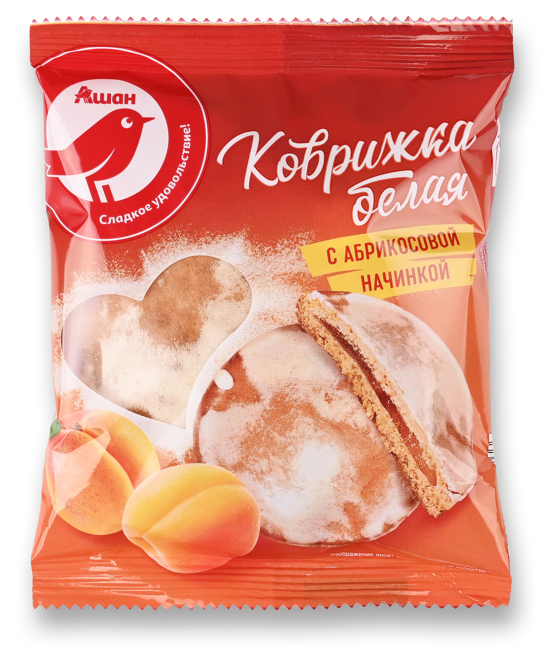 

Коврижка АШАН Красная птица с абрикосовой начинкой, 110 г