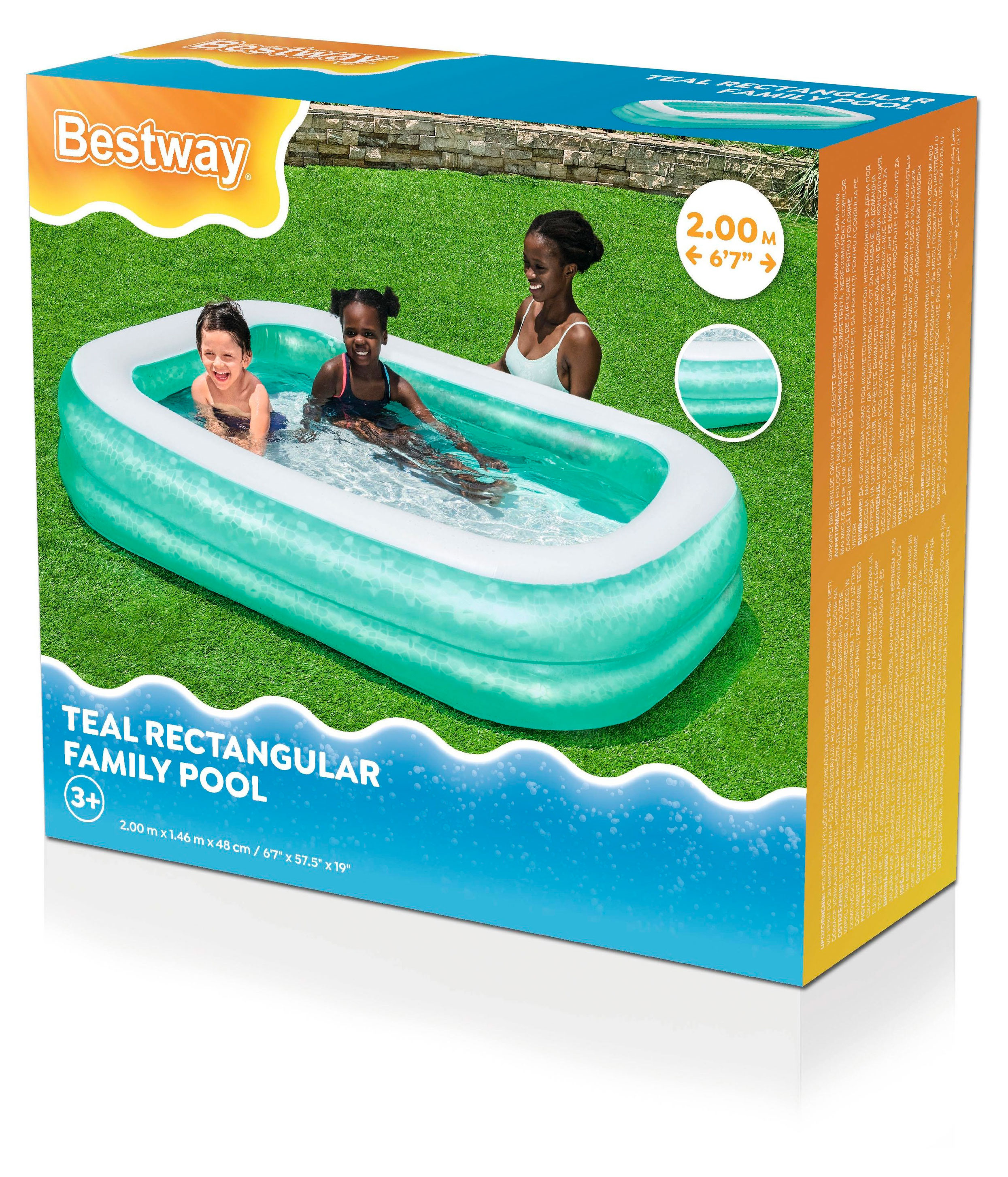 Изображение товара Бассейн BESTWAY Teal Rectangular 200x146x48 см для детей и семьи