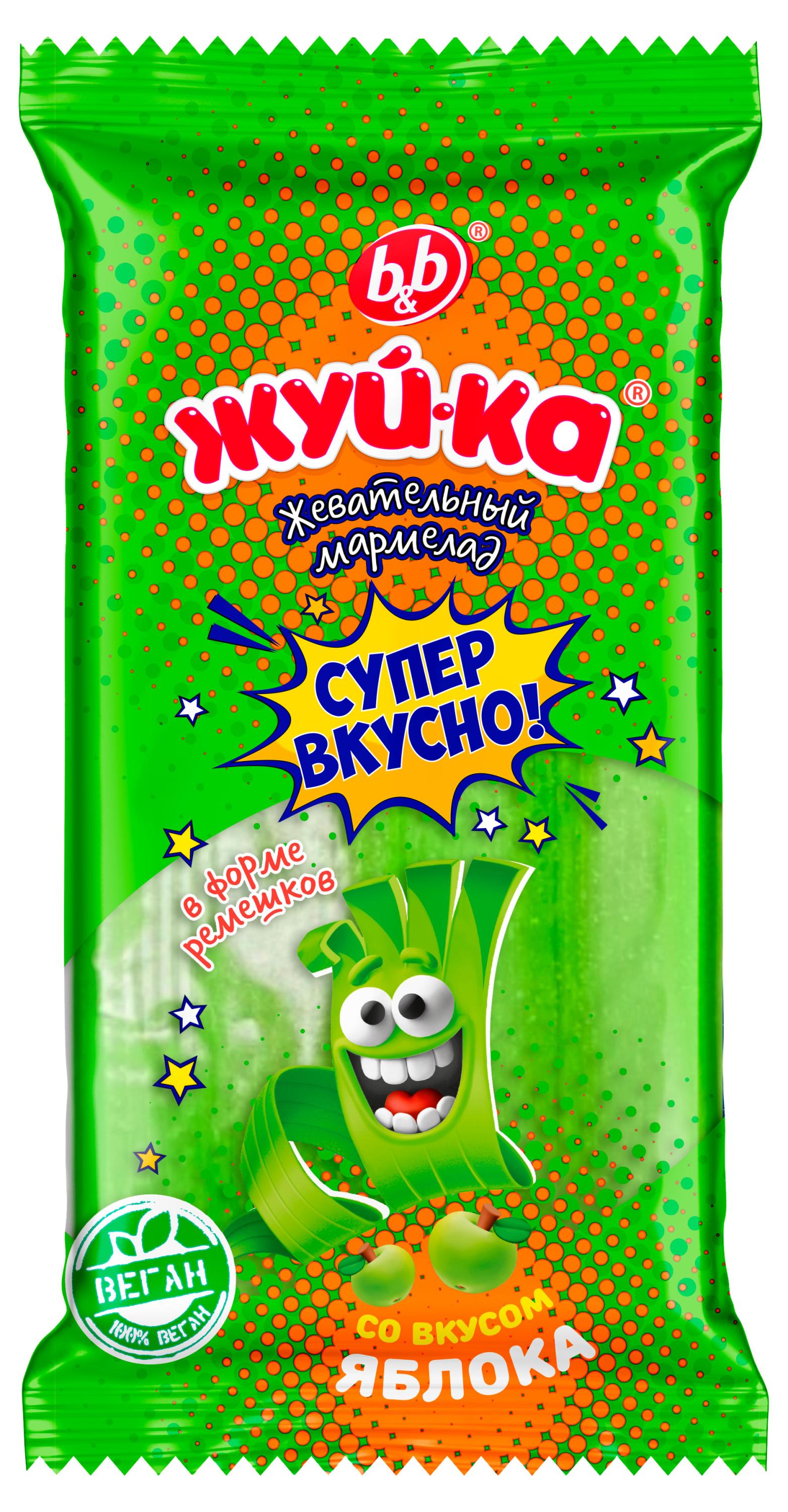 

Мармелад жевательный Жуй-ка Ремешки со вкусом яблока, 75 г
