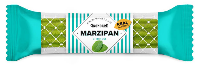 Изображение товара Мятный марципановый батончик GRONDARD 40 г натуральные ингредиенты