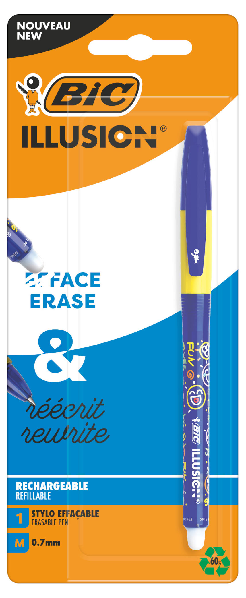 

Ручка стираемая BIC Illusion синяя, 1 шт