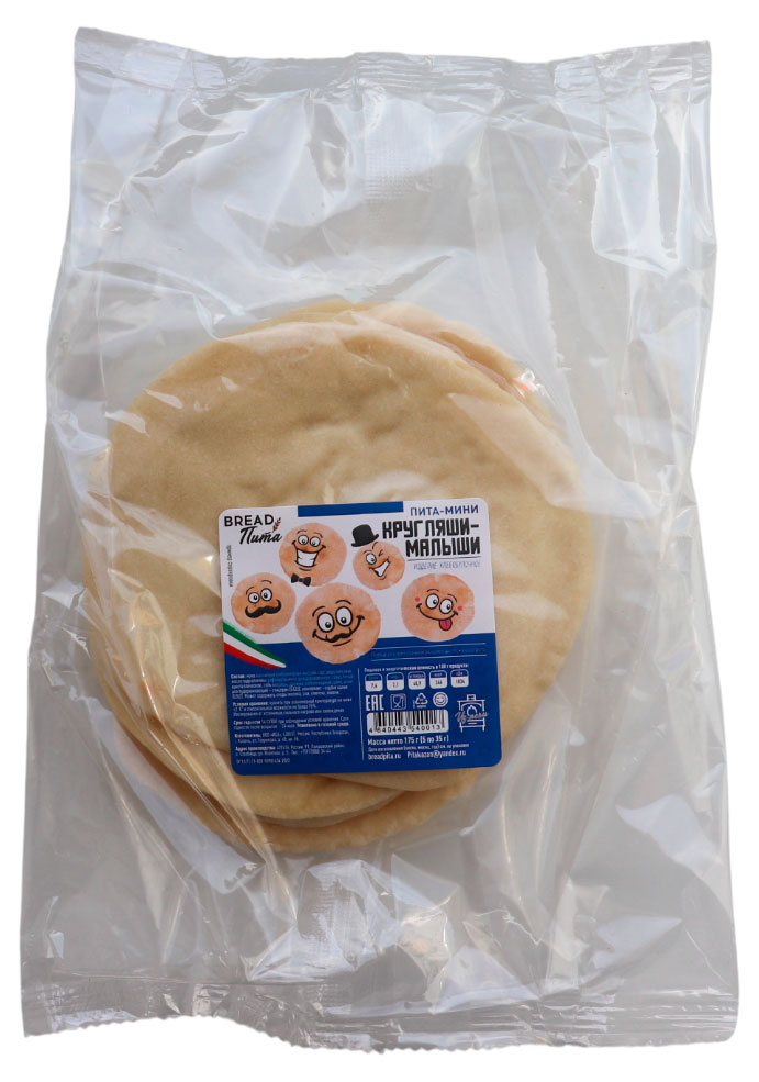 

Лепешка пшеничная Пита-мини BreadПита Кругляши-малыши 5 шт, 175 г