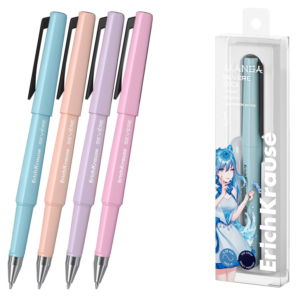 

Ручка шариковая ErichKrause Severe Stick Manga 0.7 Super Glide Technology синяя, 1 шт в ассортименте