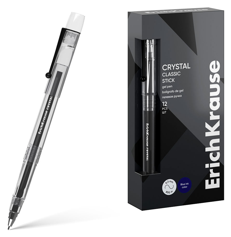 

Ручка гелевая ErichKrause Crystal Stick Classic 0.5 черная, 1 шт
