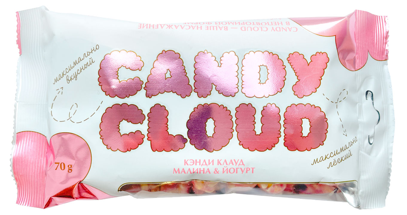 

Попкорн готовый Candy Cloud в глазури со вкусом малины и йогурта, 70 г