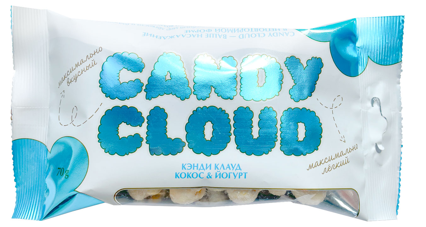 

Попкорн готовый Candy Cloud в глазури со вкусом кокоса и йогурта, 70 г