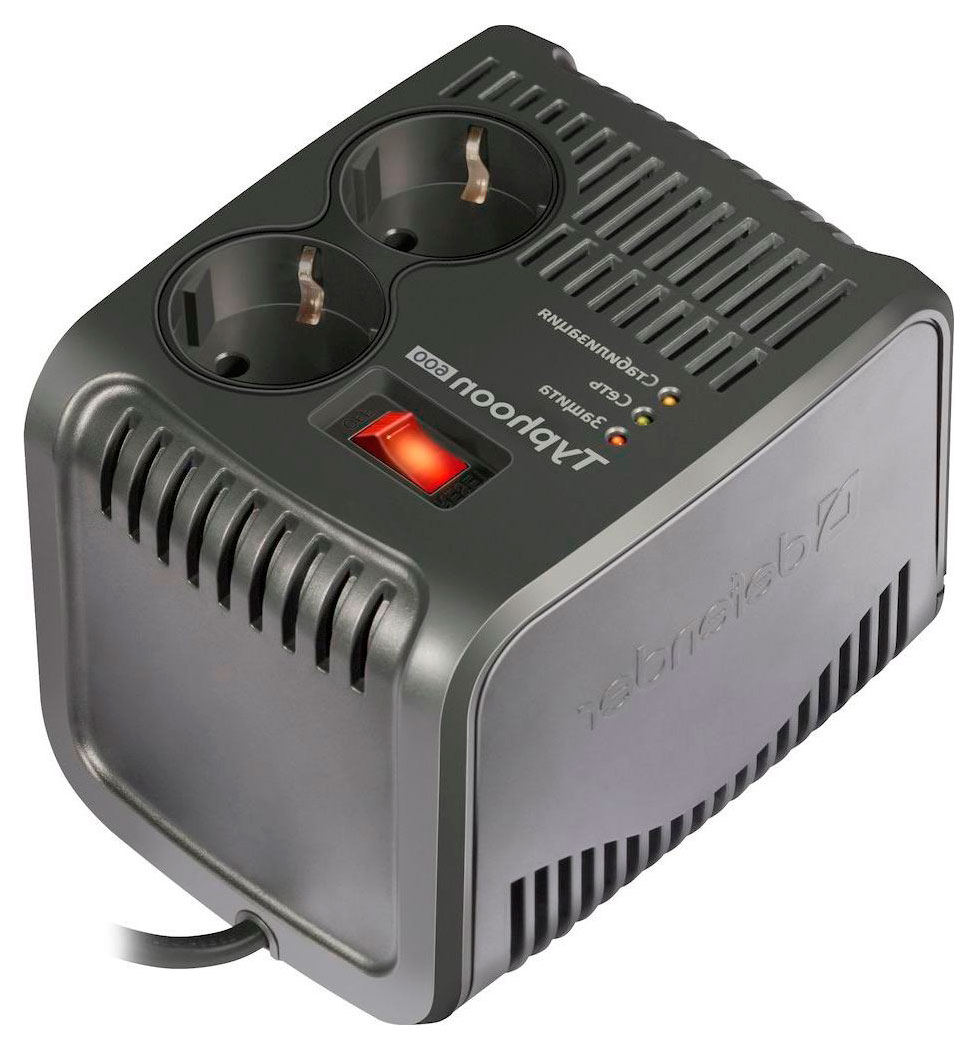 

Стабилизатор напряжения Defender AVR Typhoon 600 4 розетки с заземлением, 0,6 м