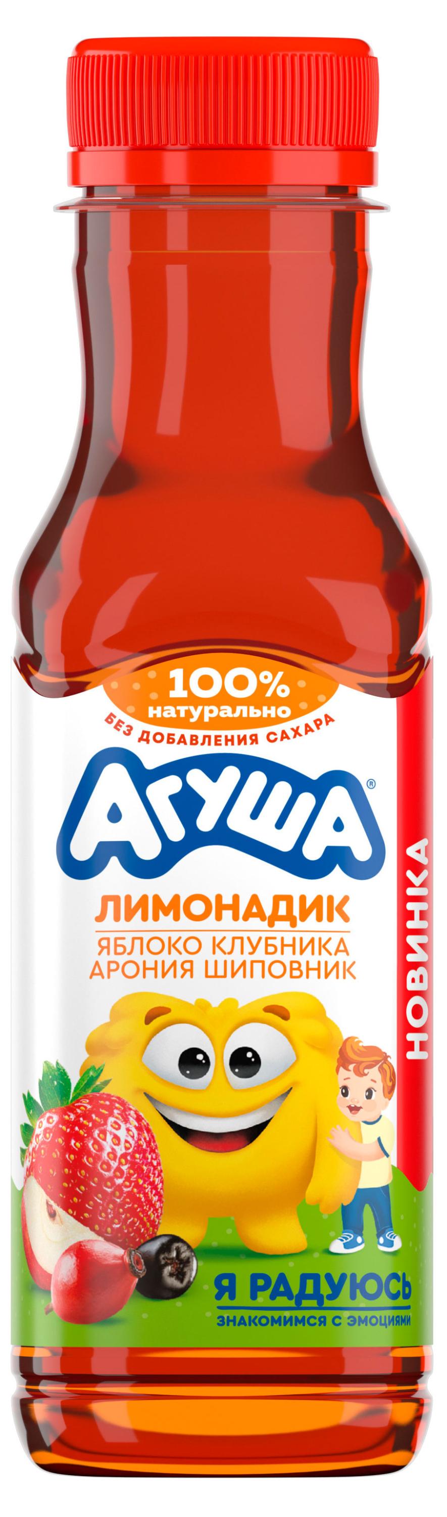 

Лимонадик негазированный Агуша яблоко клубника арония шиповник, 300 мл