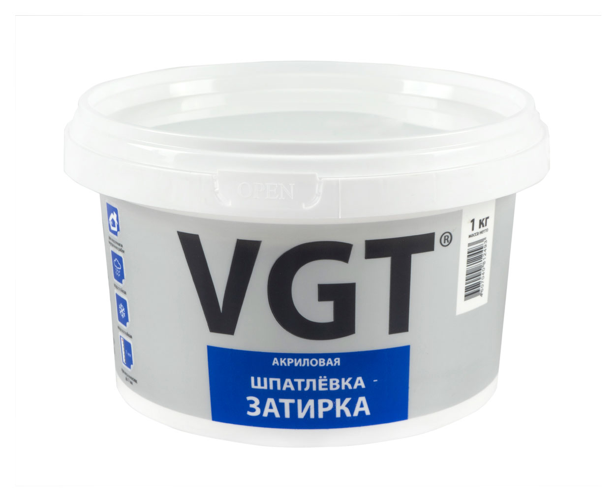 Изображение товара Шпатлевка-затирка VGT водостойкая акриловая, 1 кг