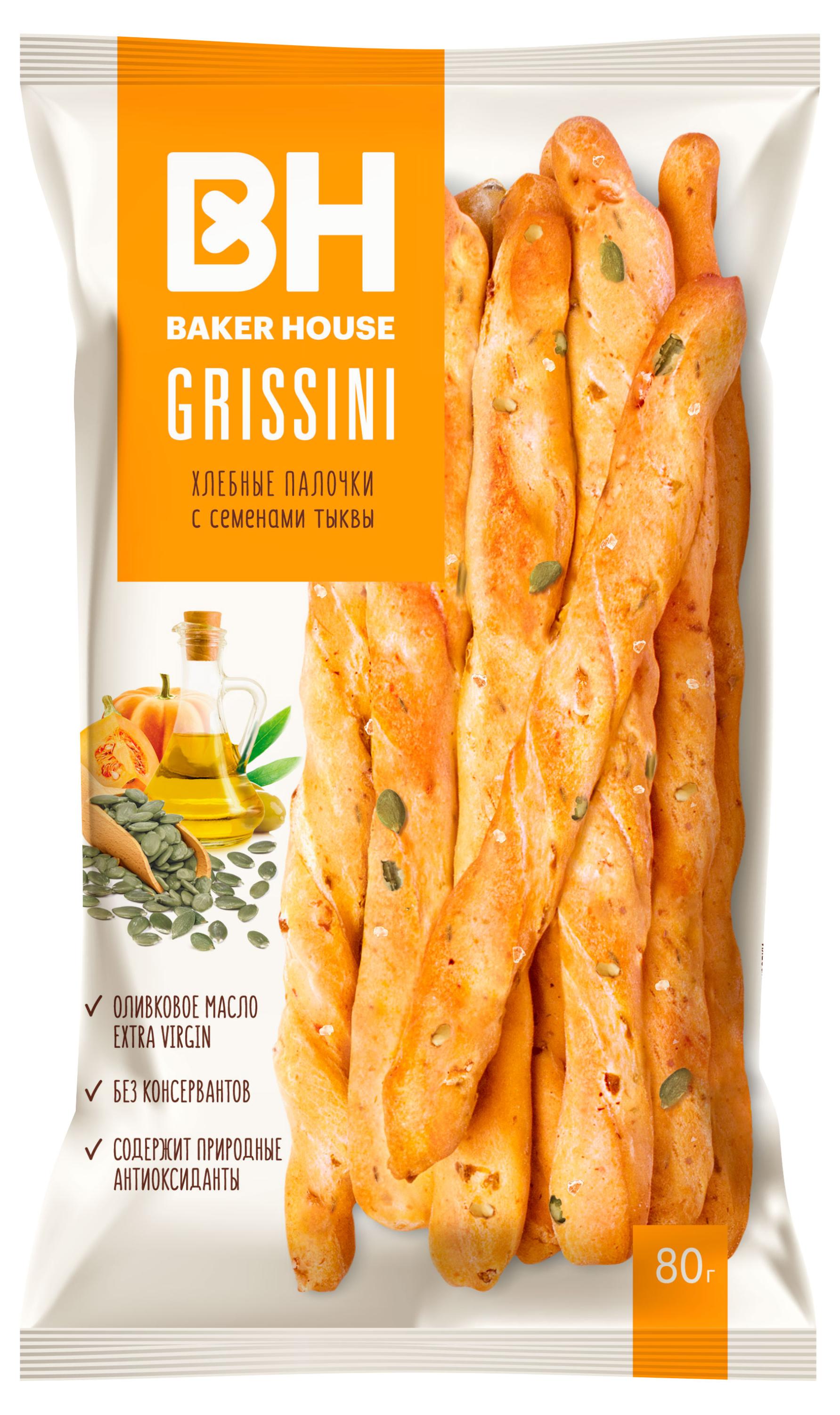 

Хлебные палочки Grissini с семенами тыквы, 80 г