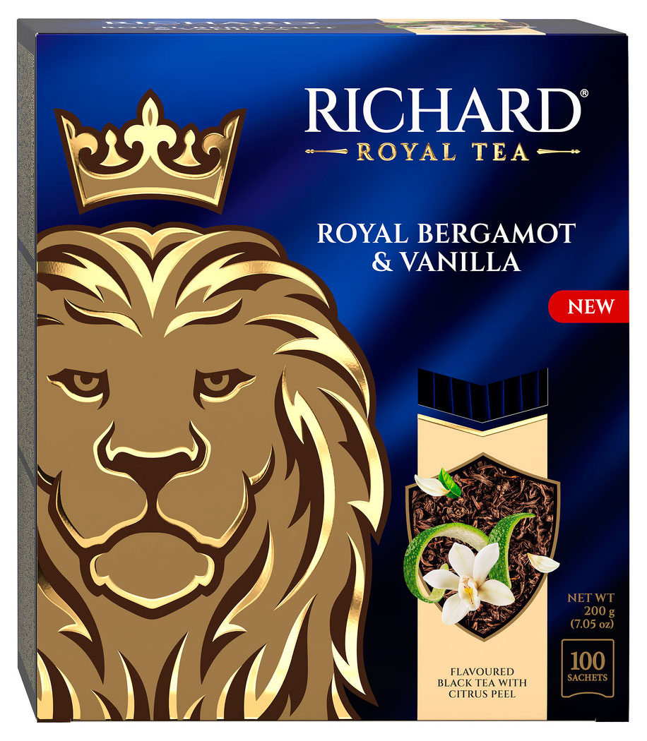 

Чай черный RICHARD бергамот ваниль, 100х2 г