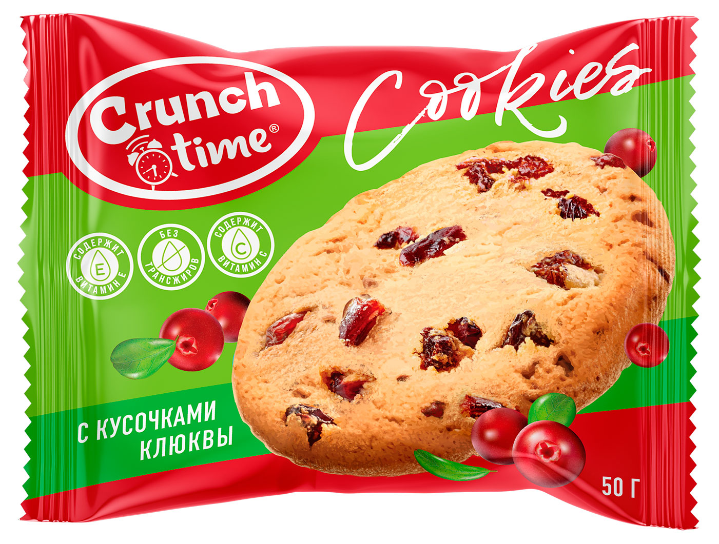 

Печенье сдобное Crunch Time Cookies с клюквой, 50 г