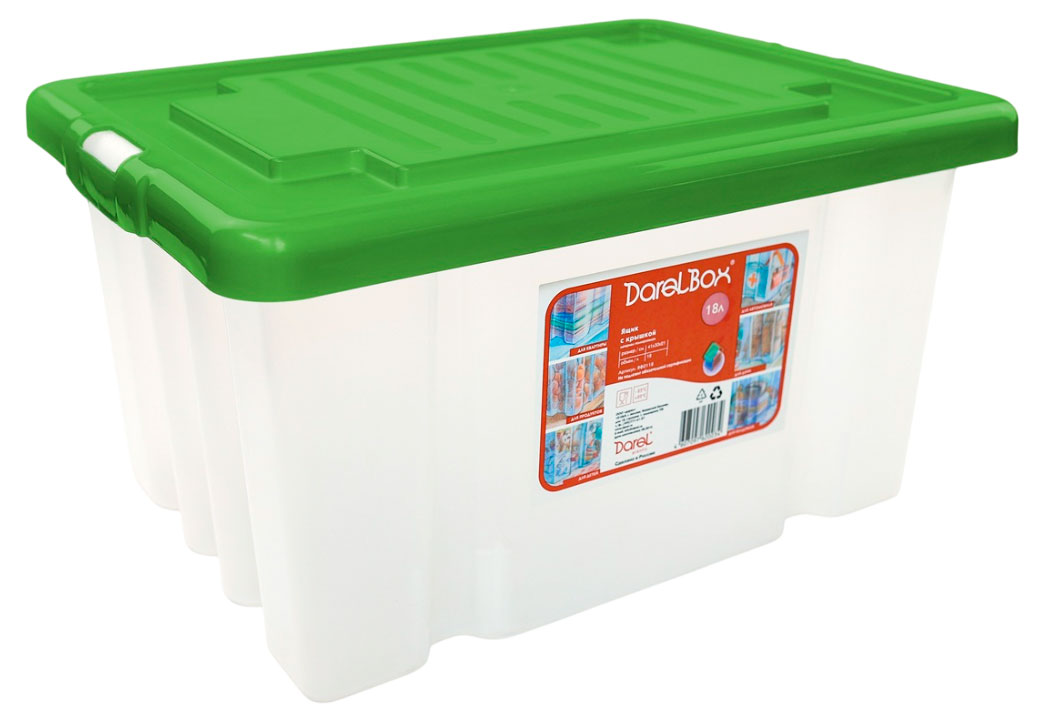 

Ящик с крышкой Darel plastic серый 41х30х21 см, 18 л