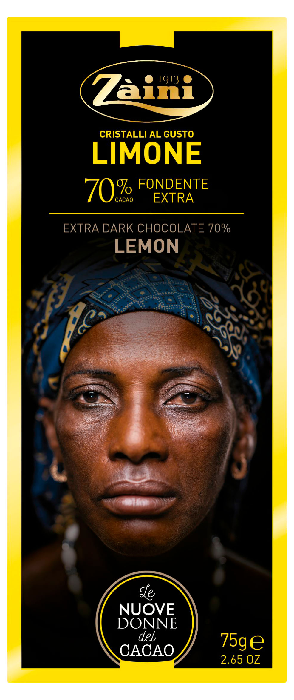 

Шоколад горький Zaini Women of cocoa 70% какао со вкусом лимона, 75 г