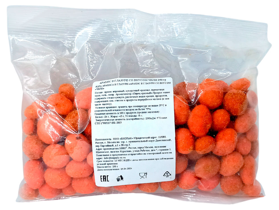 

Арахис в глазури со вкусом чили, 250 г
