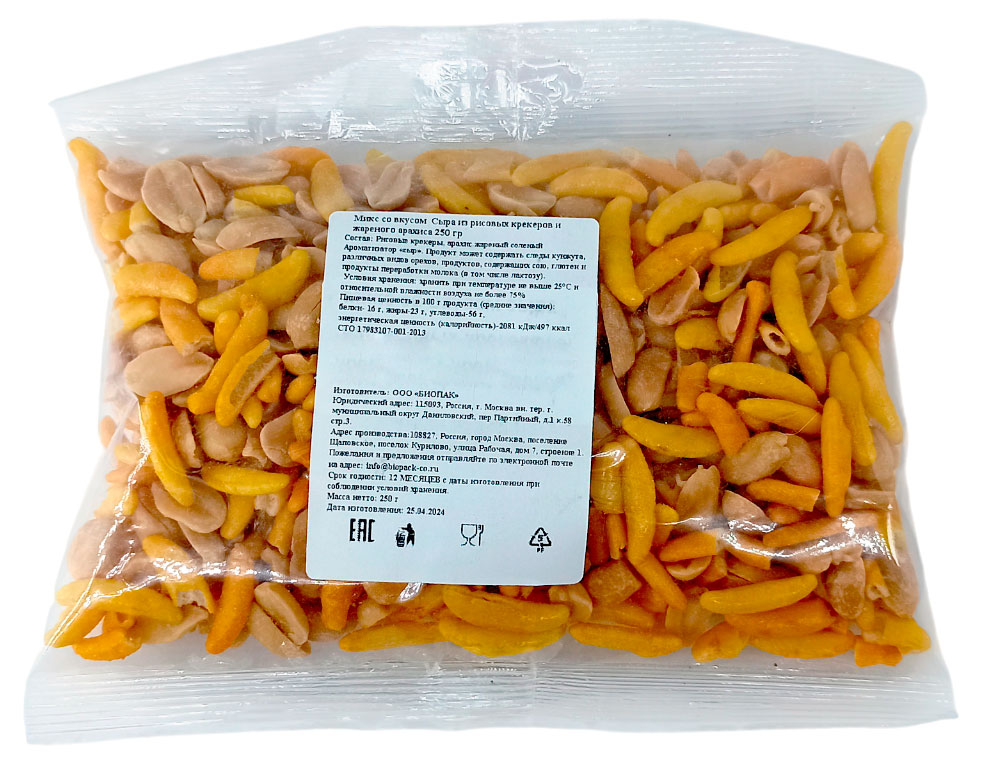 

Микс со вкусом Сыра рисовых крекеров и жареного арахиса, 250 г