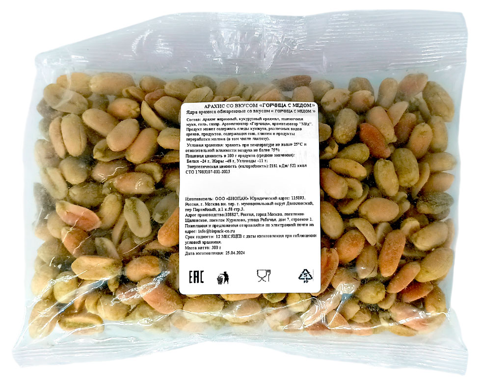 

Ядра арахиса жареные со вкусом горчица с медом, 250 г