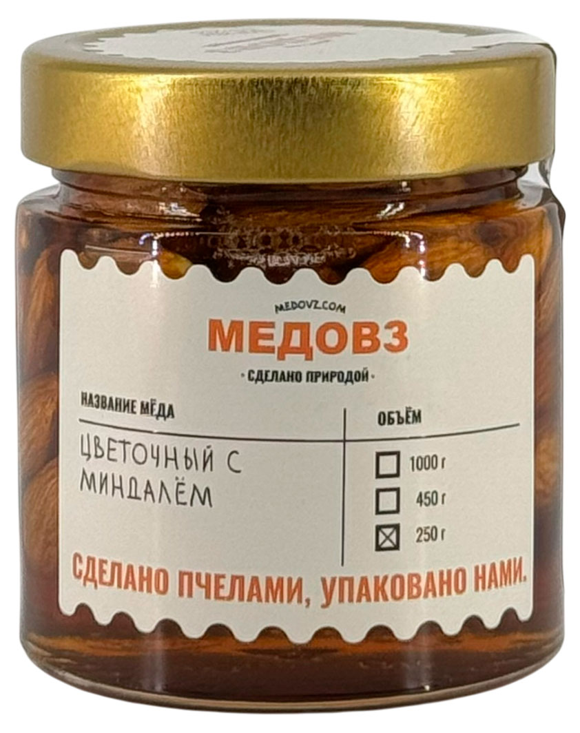 

Мед Медовз цветочный с миндалём, 250 г
