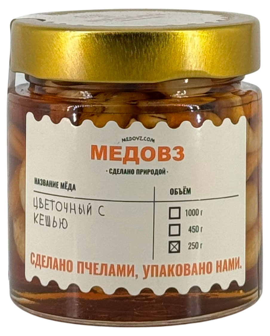 

Мед Медовз цветочный с кешью, 250 г