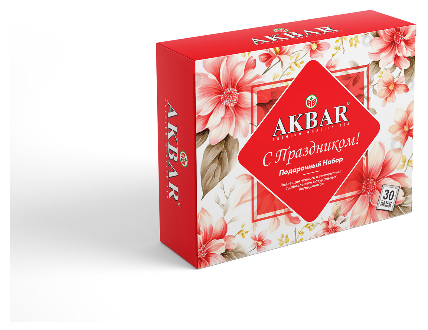 

Подарочный набор чая AKBAR С Праздником! Ассорти, 30 пакетиков
