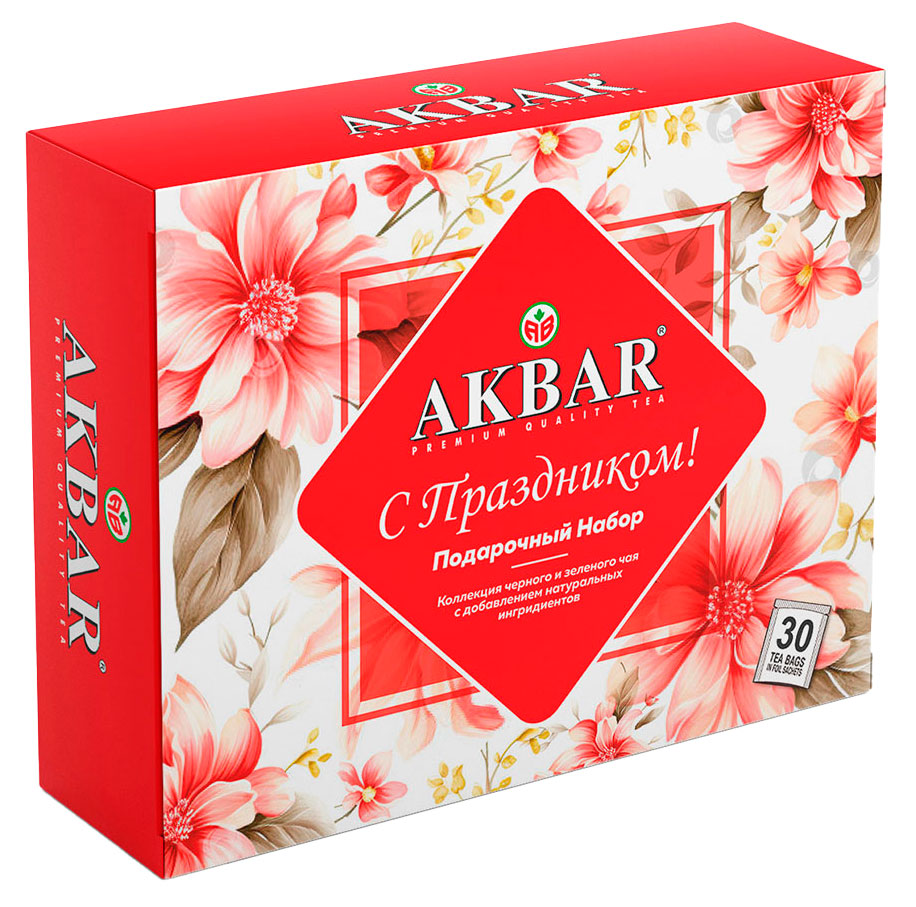 

Подарочный набор чая AKBAR С Праздником! Ассорти, 30 пакетиков