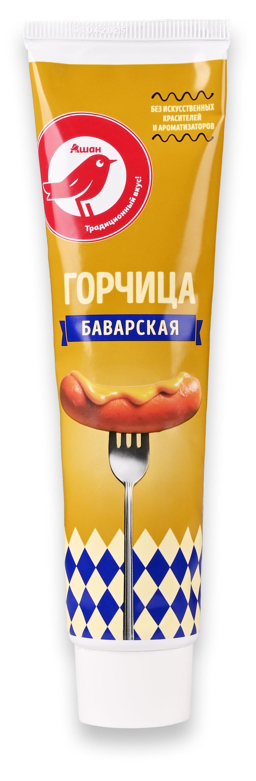 Изображение товара Горчица АШАН Красная птица Баварская, 180 г