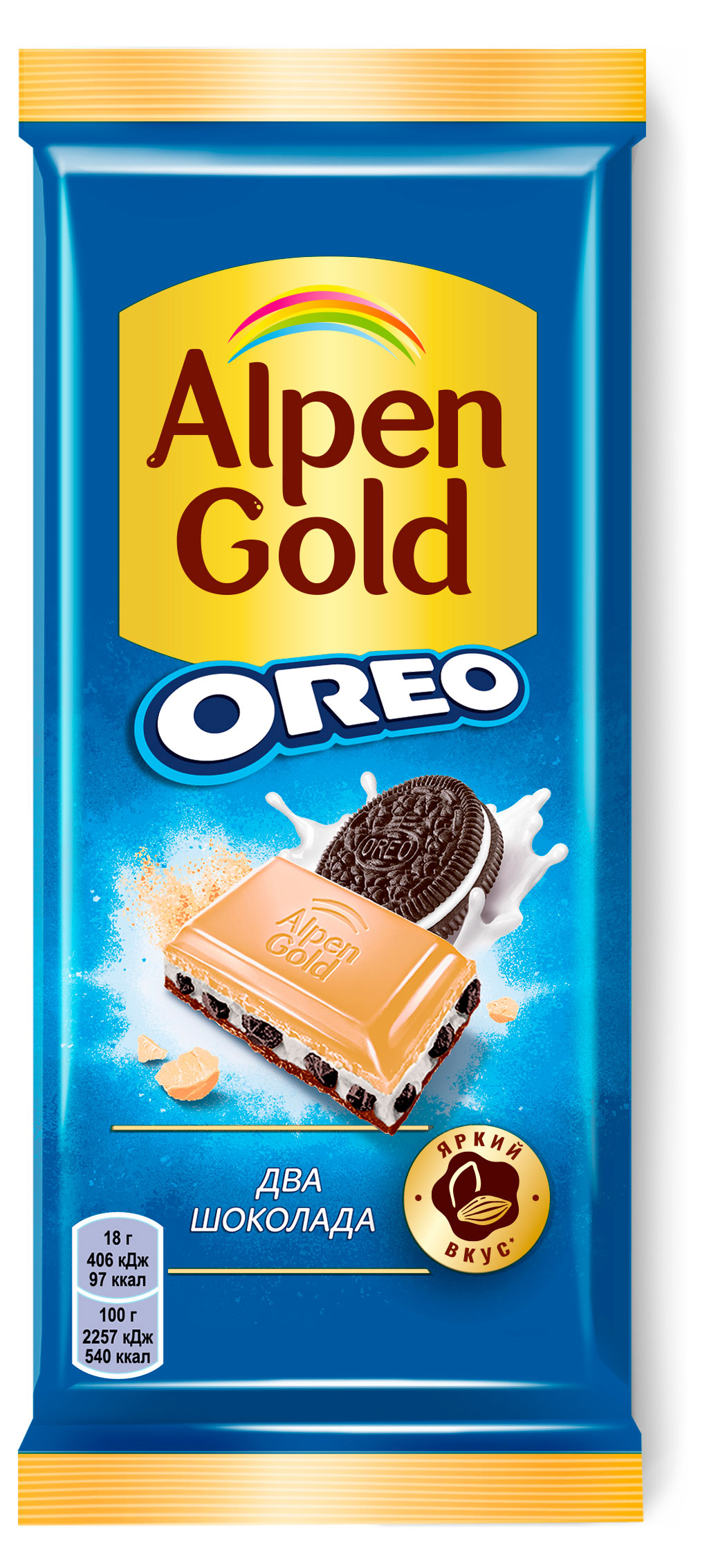

Шоколад молочный с белым Alpen Gold Oreo Два Шоколада, 85 г