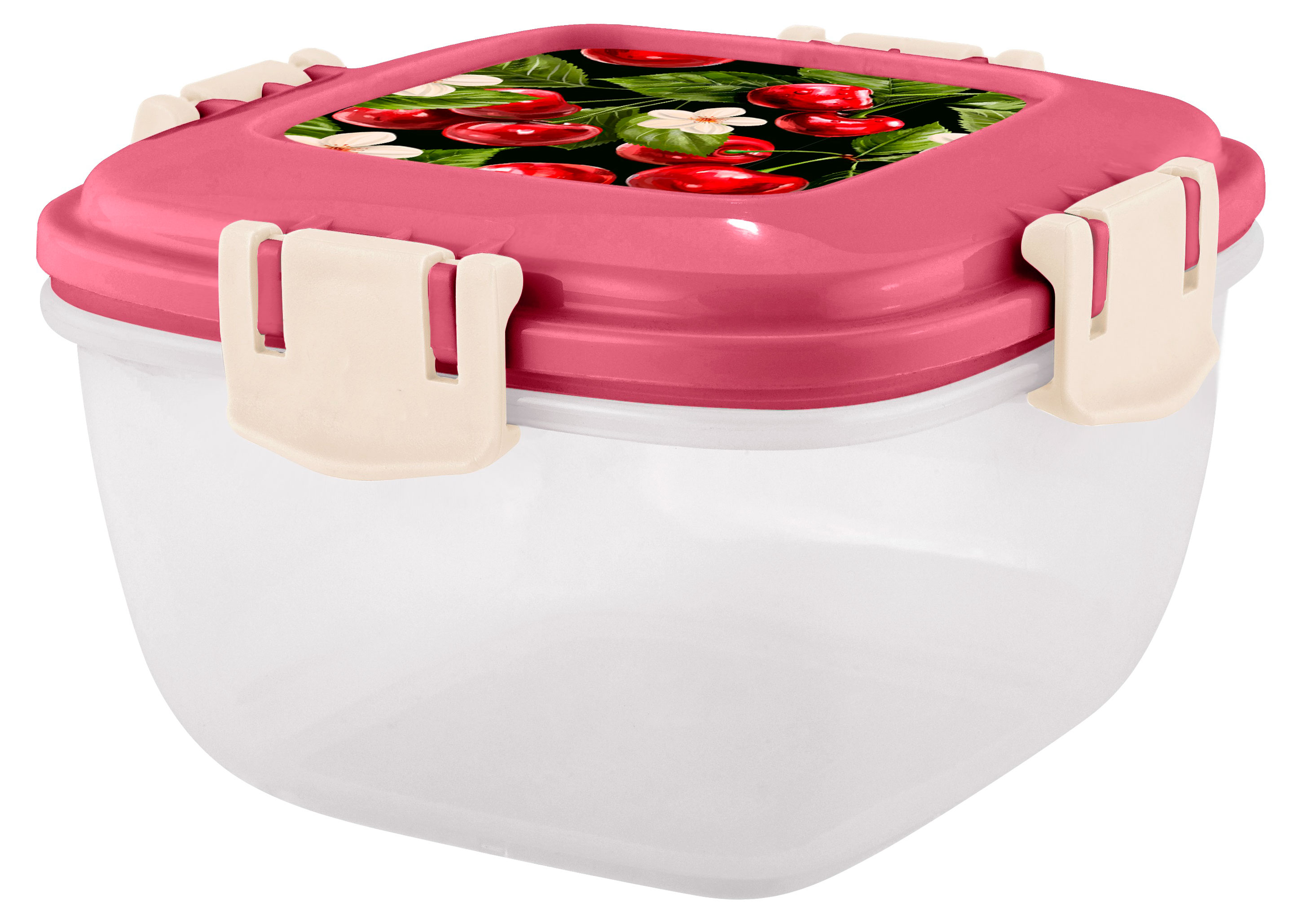 

Контейнер для продуктов Sugar&Spice герметичный квадратный брусника, 1,35 л