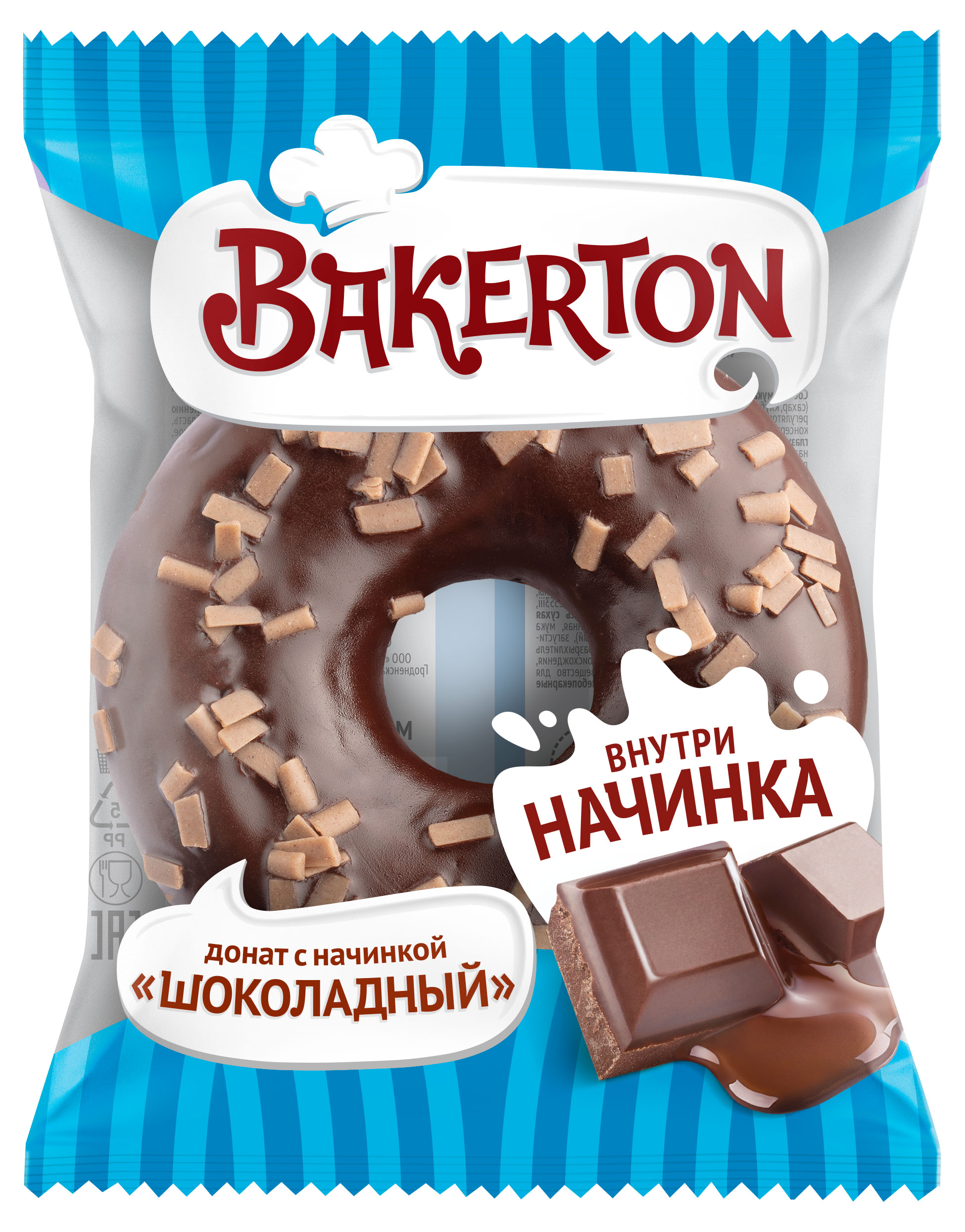 

Пончики Донат Bakerton с шоколадной начинкой, 67 г