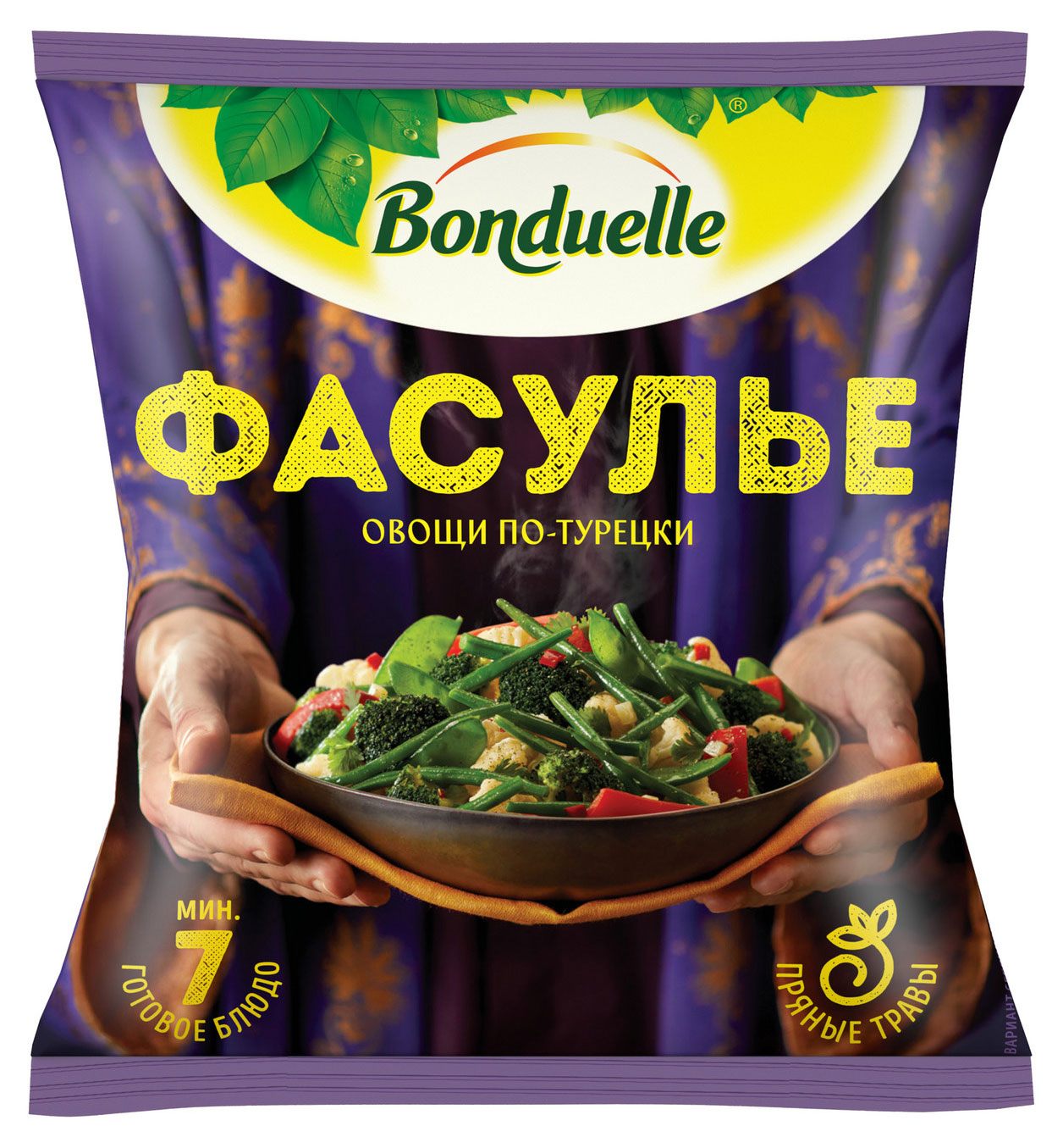 Изображение товара Смесь овощная Bonduelle Овощи по-турецки Фасулье быстрозамороженная, 400 г