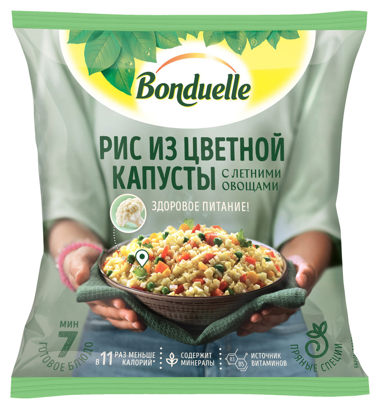 

Смесь овощная Bonduelle Рис из цветной капусты с летними овощами быстрозамороженная, 400 г