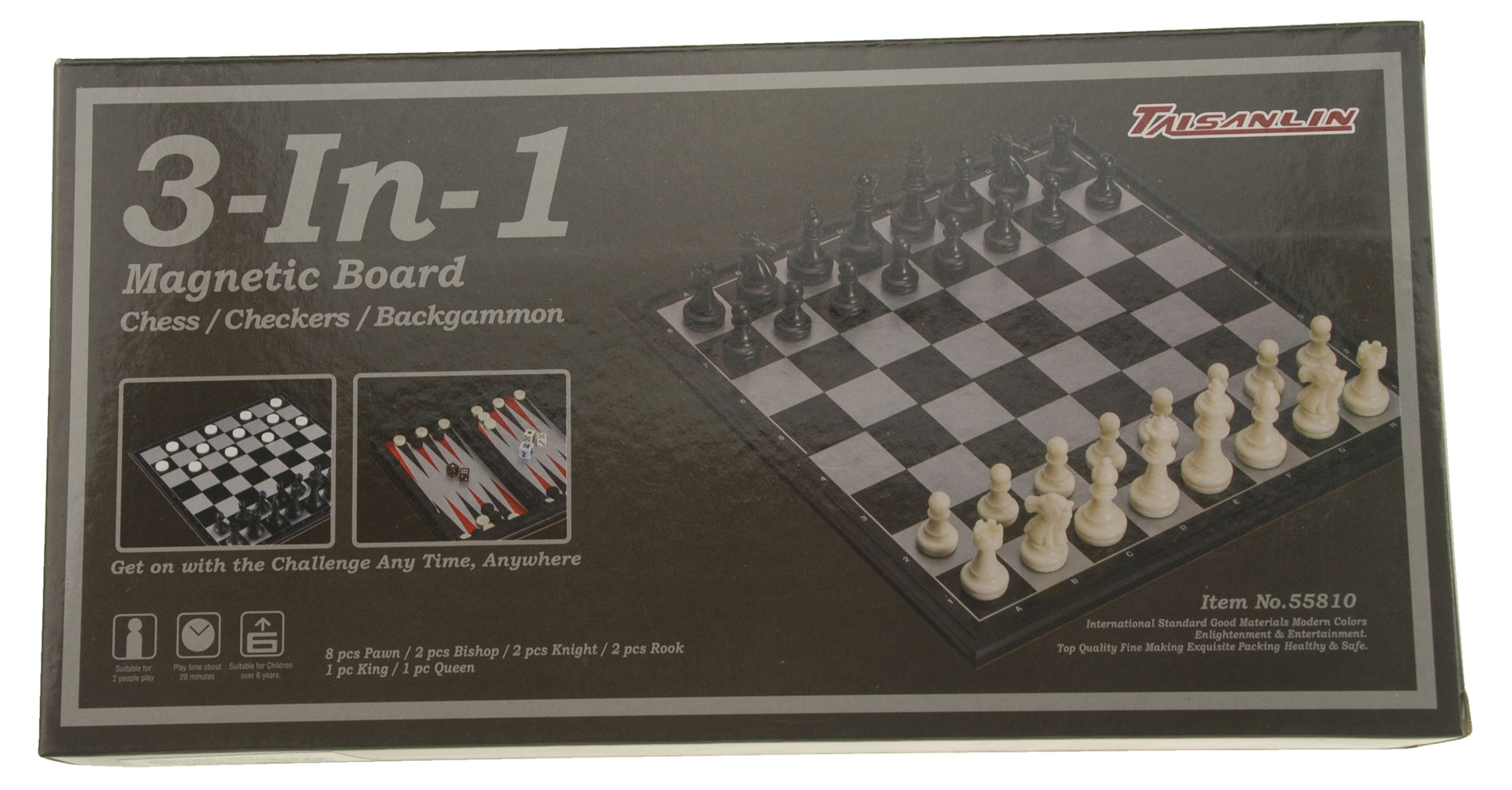 

Игра настольная магнитная 3 в 1 шахматы+нарды+шашки, 19х19х3,5 см
