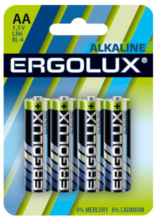 Изображение товара Батарейка алкалиновая Ergolux АА, 4 шт