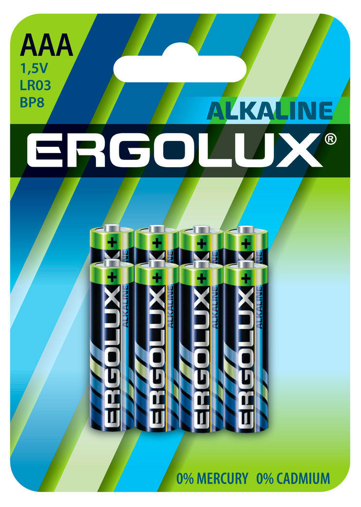 

Батарейка алкалиновая Ergolux ААА, 8 шт