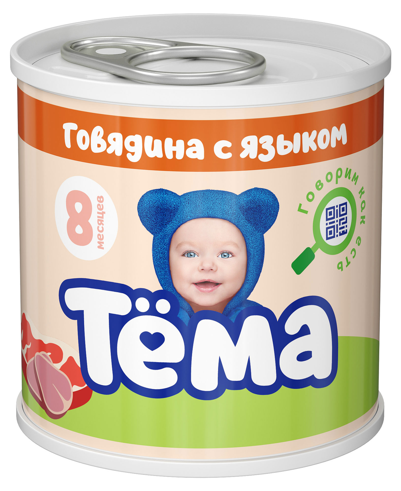 

Пюре мясное Тема с говядиной и языком с 8 мес., 90 г