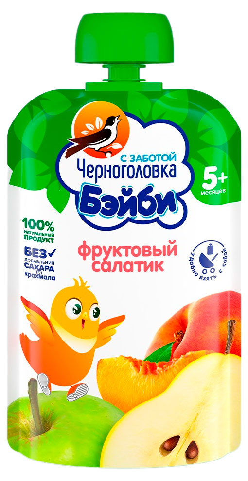 

Пюре Черноголовка Бэйби Фруктовый салатик с 5 мес., 85 г