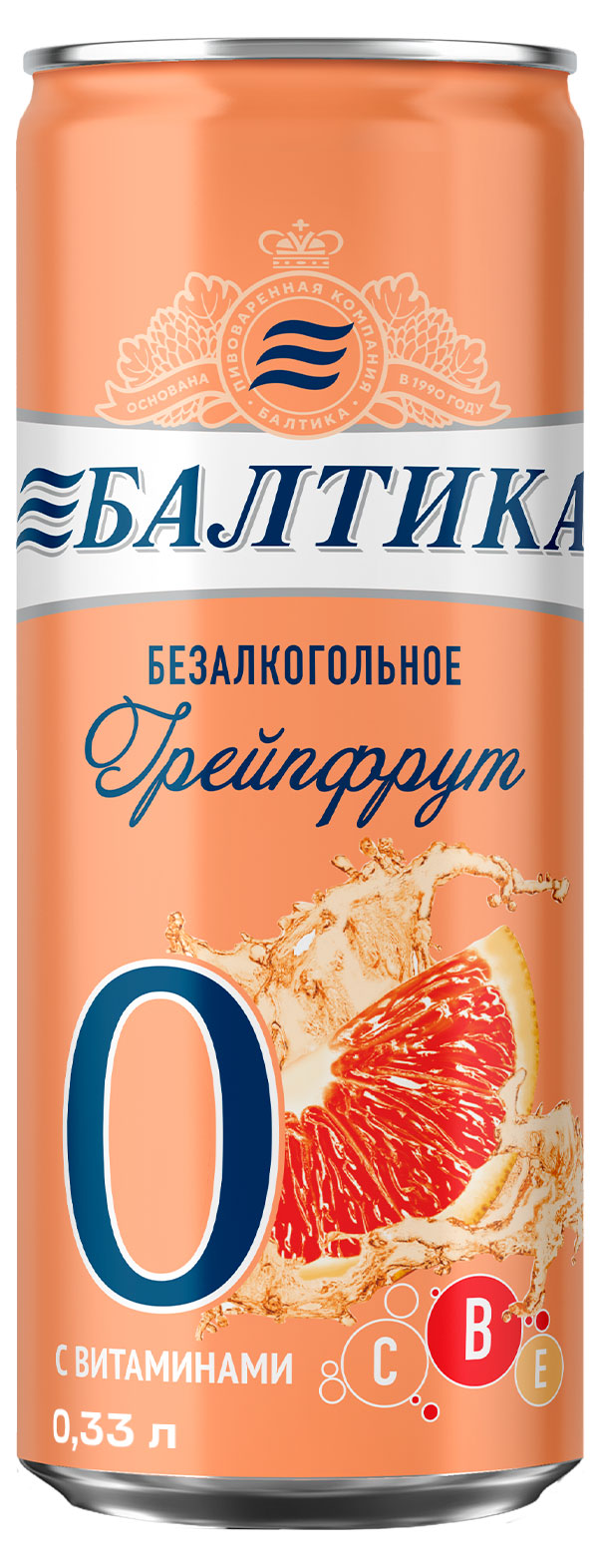 

Пиво безалкогольное Балтика 0 Грейпфрут светлое фильтрованное 0%, 330 мл